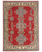 3x5 Red Kuba Afghan Hand Knotted Wool Area Rug